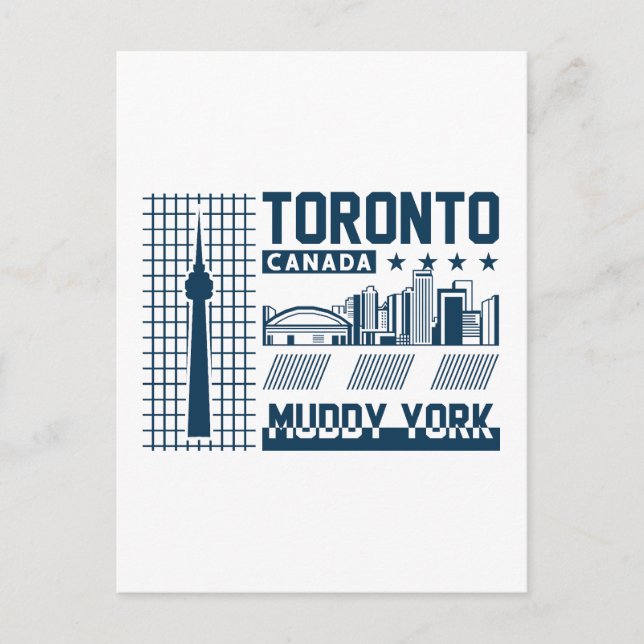 Toronto Canada Urban Skyline Graphic Design Postcard (Front)