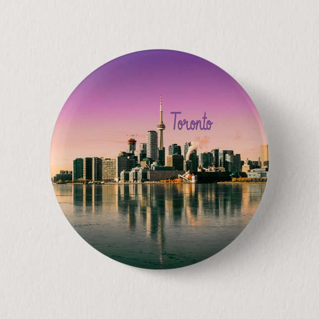 Toronto Capital of Ontario Canada City Skyline 6 Cm Round Badge (Front)