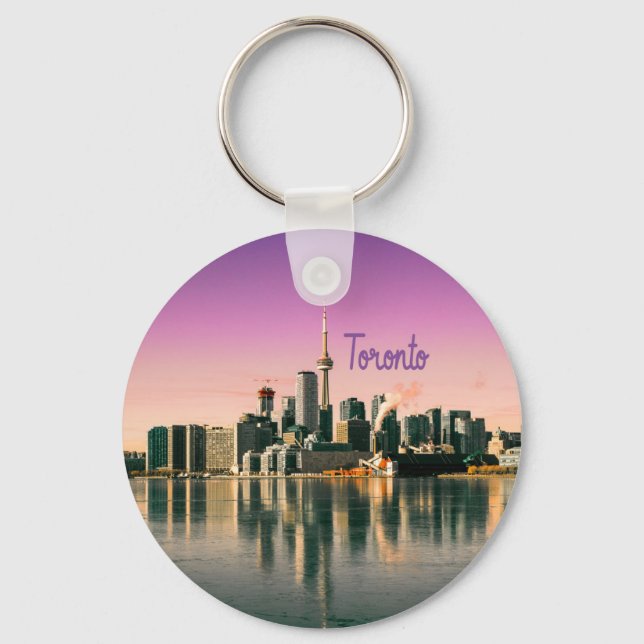 Toronto Capital of Ontario Canada City Skyline Key Ring (Front)