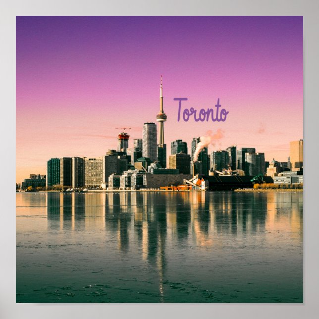 Toronto Capital of Ontario Canada City Skyline Poster (Front)