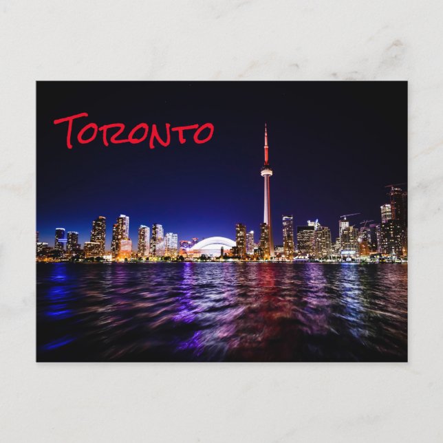 Toronto City Lights Night Time Postcard (Front)