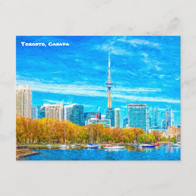 Toronto City Skyline, CN Tower, Canada, Postcard (Front)