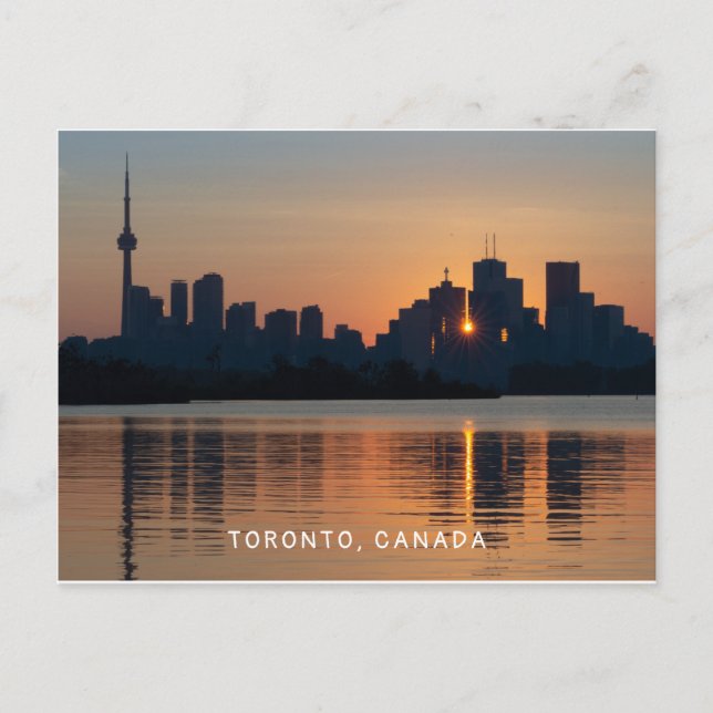 Toronto Cityscape At Sunset Postcard (Front)