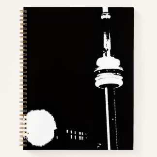Toronto CN Tower black and white vector Notebook