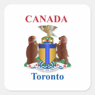 Toronto coat of arms square sticker