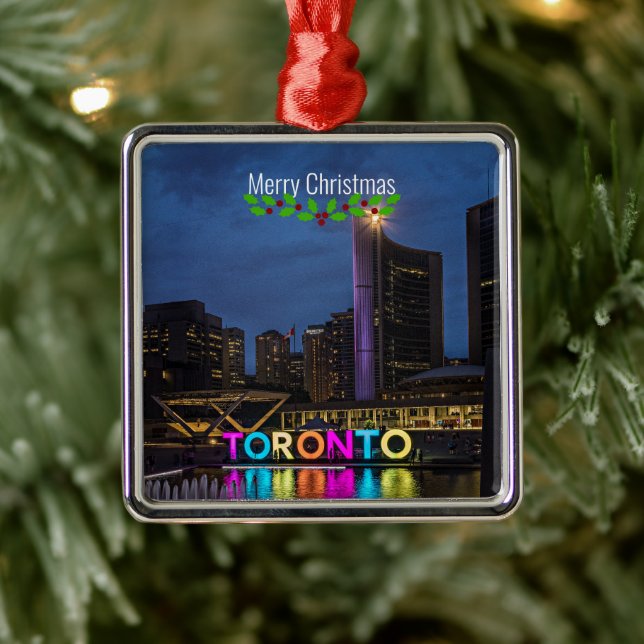 Toronto Colourful Skyline Metal Tree Decoration (Tree)