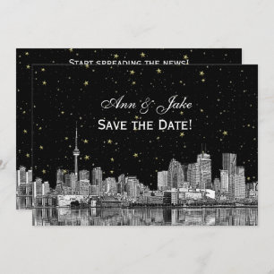 Toronto Etch Starry DIY BG Colour Save the Date Bl Invitation