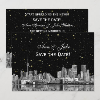 Toronto Etch Starry DIY BG Colour Save the Date Bl Invitation