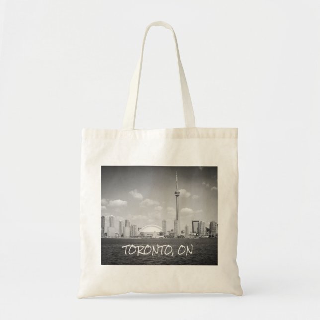 Toronto Greyscale Cityscape Tote Bag (Front)