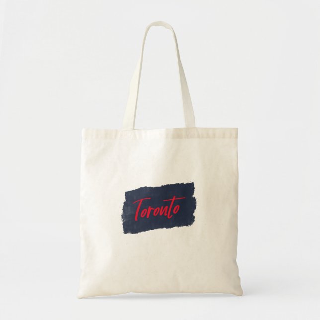 Toronto Handwritten Red Typography Tote Bag (Front)