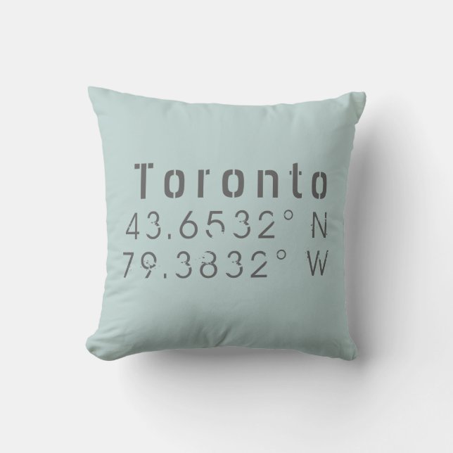 Toronto Latitude Longitude Cushion (Front)