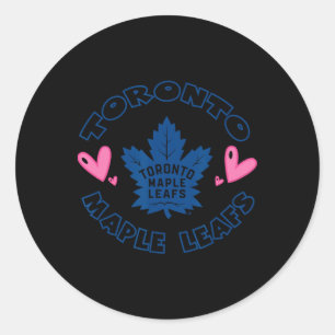 Toronto Maple Leafs Valentine Hearts Nhl Officiall Classic Round Sticker