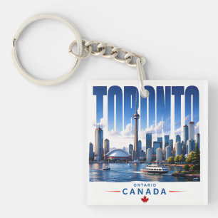 🍁 Toronto Modern Skyline City Style 🍁 Key Ring