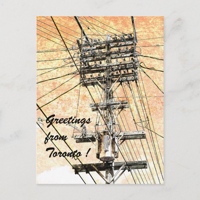 Toronto old power lines postcard (Front)