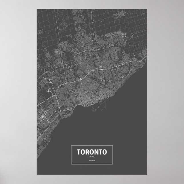 Toronto, Ontario (white on black) Poster (Front)