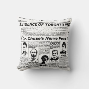 Toronto people vintage newspaper cushion