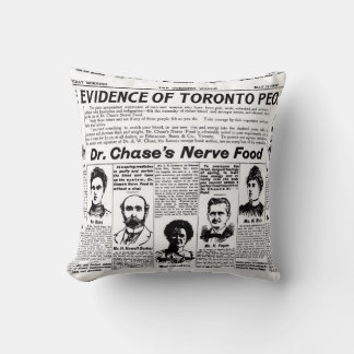 Toronto people vintage newspaper cushion