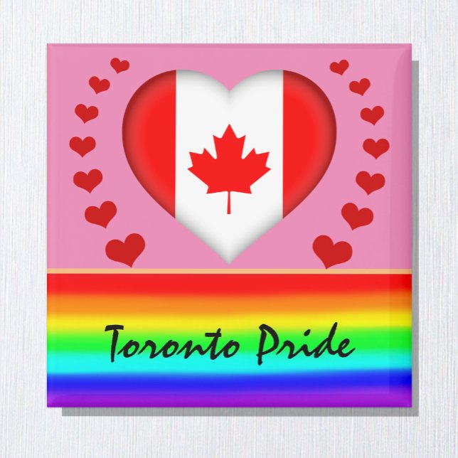 Toronto Pride & Hearts & Rainbow Flag / Love Magnet (Creator Uploaded)