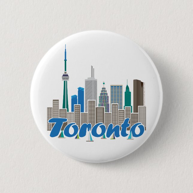 Toronto Skyline 6 Cm Round Badge (Front)