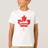 Toronto skyline and maple leaf