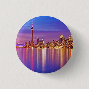 Toronto Skyline at Dusk 3 Cm Round Badge