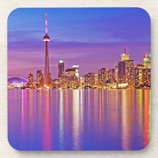 Toronto Skyline at Dusk Coaster (Front)