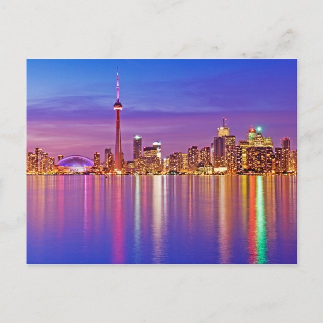 Toronto Skyline at Dusk Postcard (Front)