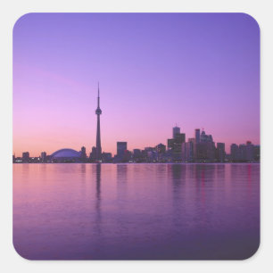 Toronto Skyline at night, Ontario, Canada Square Sticker