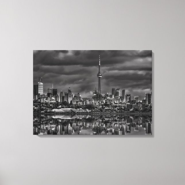 Toronto Skyline At Sheldon Lookout Reflection No 2 Canvas Print (Front)
