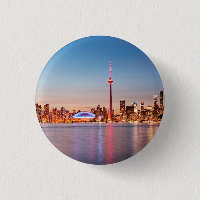 Toronto Skyline at Sunset 3 Cm Round Badge (Front)