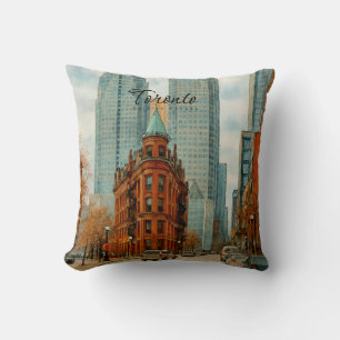 Toronto Skyline Canada Vintage Watercolor Cushion