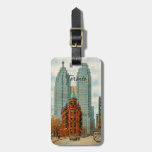 Toronto Skyline Canada Vintage Watercolor Luggage Tag