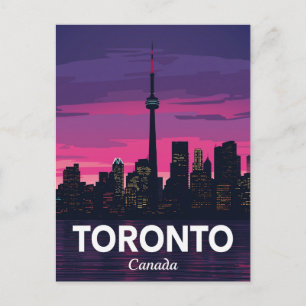 Toronto Skyline City Tower Sunset Postcard