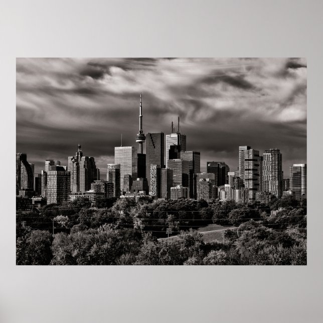 Toronto Skyline From Riverdale Park No 4 Poster (Front)