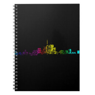 Toronto Skyline Gradient Spiral Notebook