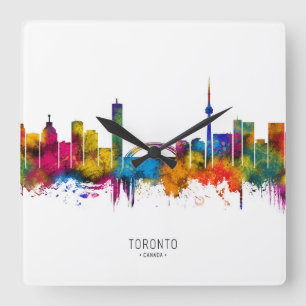 Toronto Skyline Square Wall Clock