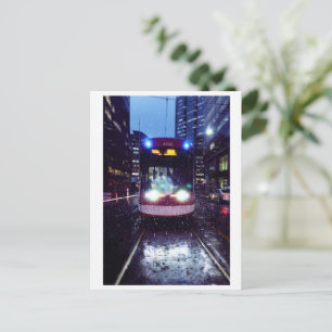 Toronto, Street Car in Heavy Rain Postcard