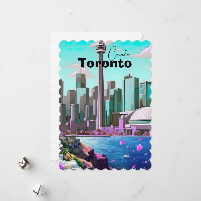 Toronto Travel Postcard, canada Travel Postcard, T Holiday Card (Front/Back In Situ)