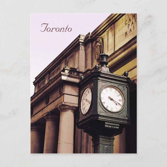 Toronto Union Station clock Postcard (Front)