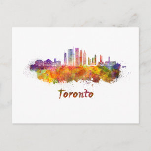 Toronto V2 skyline in watercolor Postcard