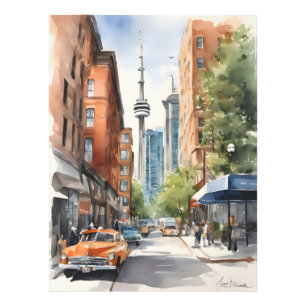 Toronto watercolor art photo print