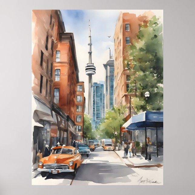 Toronto watercolor art poster (Front)