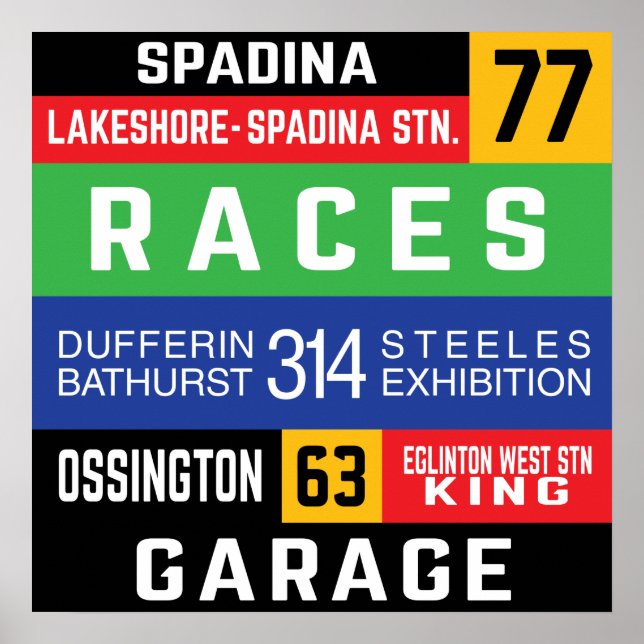 Toronto West End TTC Bus Rollsigns Poster (Front)