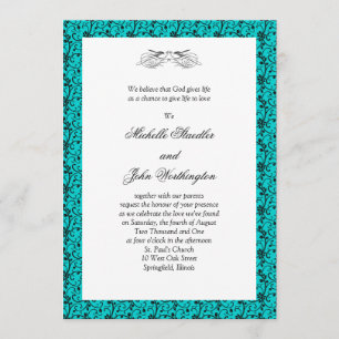 Torqouise  Wedding Invitation Template