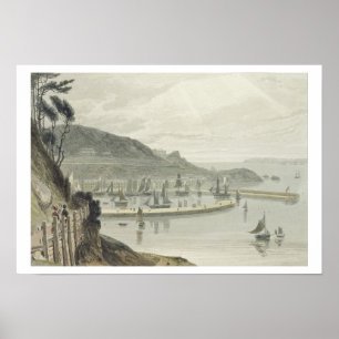Torquay, Devon, from Volume VIII of 'A Voyage Arou Poster