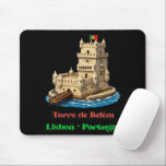 Torre De Belem Mouse Pad<br><div class="desc">This mouse pad displays a clean illustration of Torre de Belém,  capturing the historic structure and surrounding waters. The design combines functionality with travel inspired aesthetics,  making it suitable for home offices,  study desks or Portugal travel enthusiasts.</div>