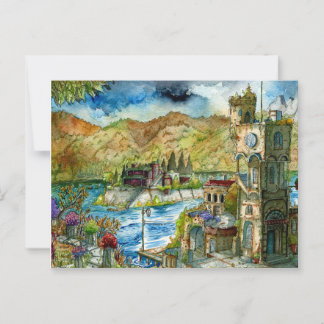 Torre del Lago Acuarela Postcard