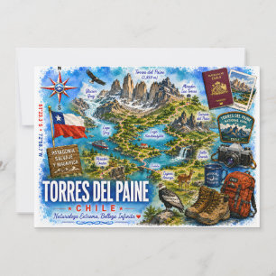 Torres del Paine Chile Watercolor Postcards