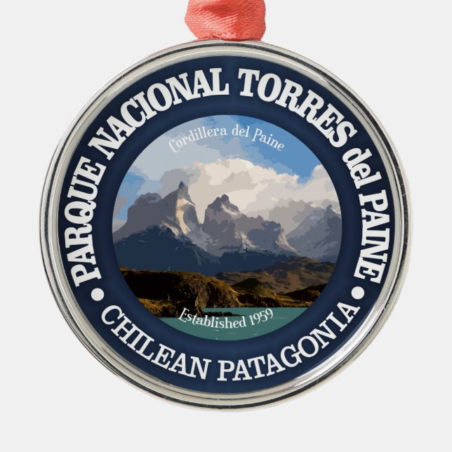 Torres del Paine National Park Metal Tree Decoration (Front)