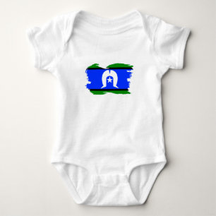 Torres Strait Islander Flag Border Grunge Baby Bodysuit